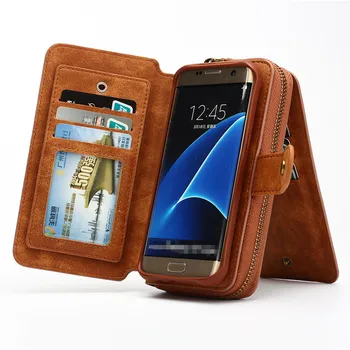 BRG Multifunkčné Peňaženky, Kožené puzdro Pre Samsung S7 S7 OKRAJI S8 S9 Note8 Zips Kabelku Puzdro Tašky Lady Kabelka s rezacím zariadením S10 XsMax