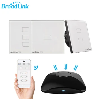 Broadlink TC2 EÚ Štandard WiFi Prepínač Nástenné Svetlo Lampy Prepínač RF 433MHz Bezdrôtové Ovládanie Cez RM4 Pro Prostredníctvom Aplikácie Ovládanie Smartphone