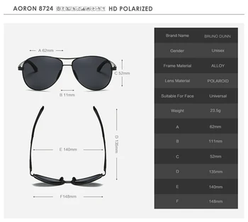 Bruno Dunn Značky dizajnér Hliníkové slnečné Okuliare Mužov Polarizované UV400 Letecké Slnečné Okuliare Pre Mužov Oculos de sol masculino aviador