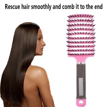 Brushy Anti Klit Hairbrush Ženy Ženské Vlasy, vlasovú Pokožku, Hairbrush Pre Salón Detangle Špirála Mokré Vlasy, Masáž S&nylonovou Kefou C O5J9