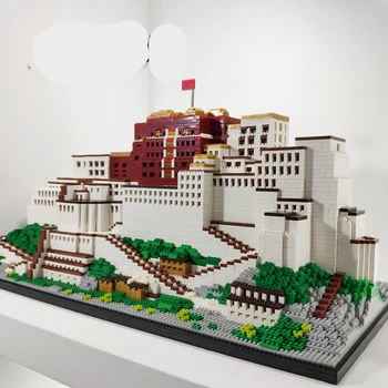 BS 9922 Svetovej Architektúry Tibete Lhasa Palác Potala 3D Model DIY Mini Diamond Kvádre, Tehly, Budova Hračka pre Deti, 10000PCS