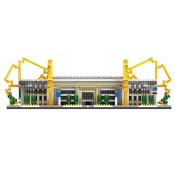BS Borussia Dortmund Futbalový Klub Signal Iduna Park Stadium 3D Model Mini Budove Diamon Malé Bloky Hračka pre Deti, žiadne Okno