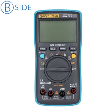 BSIDE ZT302 9999 Počíta True RMS Digitálne LCD Multimeter Elektrické Ručné Tectep Auto Rozsah Multimetro AC/DC Prúd Esr Tester