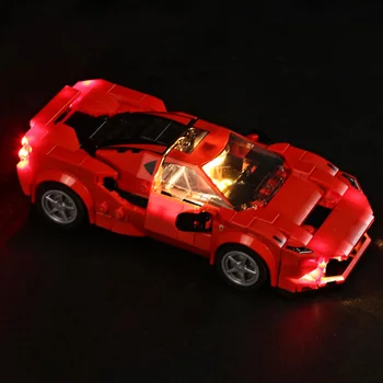 Budovy Blokov LED Osvetlenie Kit For Speed Majstrov Ferrari F8 Tributo 76895(LED Zahrnuté Len, Č Kit)Pre Deti Hračky Darček