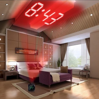 Budík Nočné Svetlo S Projektorom Lampa Hlas Teploty Digitálny Časovač Projekcia Na Stenu, Strop Pre Domáce Stôl Dekorácie