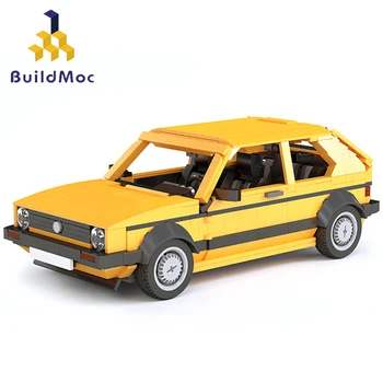Buildmoc Techniku, Auto Tvorca Grey White Gold Golf 1:14 Simulačný Model Stavebné Bloky Mesto Supercar Racer Tehly Hračky Pre Chlapca