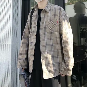 BXyichen Hong Kong štýl koberčeky dlho puzdre tričko kórejský trendy pekný bunda Japonský ruffian pekný voľné tričko