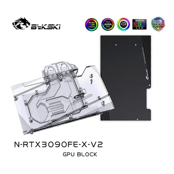 Bykski Vodný Blok použiť pre nVIDIA RTX3090 Zakladateľ Edition GPU Karta / Medený Blok fit 3090 FE video karta / Backplate A-RGB RURA