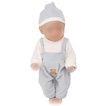Bábiky oblečenie kombinézach podväzky 43 cm baby doll Bežné oblek + klobúk fit 18-palcové Dievča bábiku odevné doplnky f616