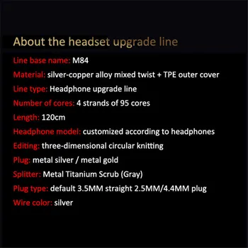 CABLETIME HIFI Slúchadlá Upgrade Kábel 3,5 mm na MMCX Striebra, Pozlátený 3,5 mm na 0.78 OCC Nahradiť Drôt, MMCX Konektor Pre Shure