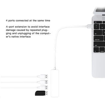 CABLETIME ROZBOČOVAČ USB Synchronizácia dát, Rýchly Prenos USB2.0 Hub Adaptér pre Notebook PC Matebook Povrchu Pro USB Flash Disk B6