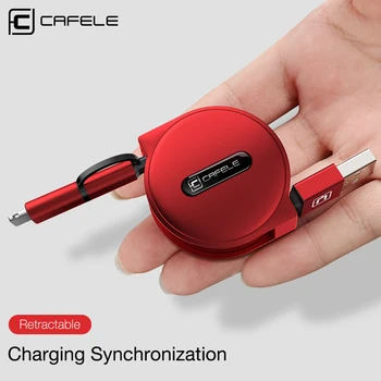 Cafele 2 v 1, Micro USB Kábel na iPhone Mini USB Kábel Zdvíhateľnej Prenosný Nabíjací Kábel pre iPhone 8 7 6 5 Xiao Redmi 4X