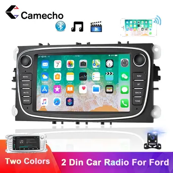 Camecho Android 8.1 2 Din autorádia GPS Multimediálny Prehrávač Pre Ford Focus 2 Mk2 EXI MT 3, S-Max, Mondeo, Galaxy II Kuga C-Max ŽIADNE DVD