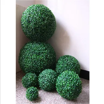 CAMMITEVER Trávy Bonsai Umelé Topiary 12/18/23/28/35 cm Zelená Simulácia Loptu Obchod Mall Dodávky Vnútorné Vonkajšie Dekorácie
