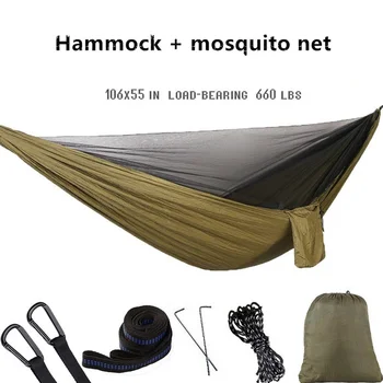 Camping hojdacia sieť s moskytiérou - Ľahký Double Hammock, Prenosné Hojdačiek pre Vnútorné,Turistiku, Kempovanie, Cestovanie, Dvore