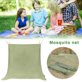 Camping Mosquito Net Travel Stan Mosquito Net Domácnosti Vonkajšie Cestovanie Pohodlné Nosenie Vonku Army Zelená Moskytiérou