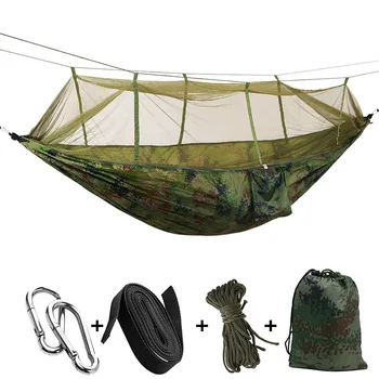 Camping/záhradná hojdacia sieť s moskytiérou Exteriérový Nábytok 1-2 Osoby Prenosné Závesné Lôžko Silu Padák Textílie Spánku Swing