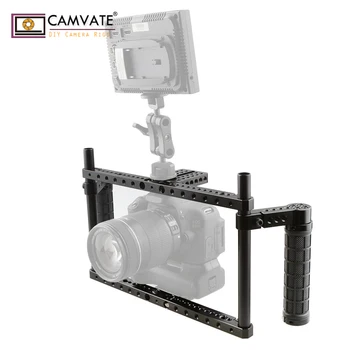 CAMVATE Fotoaparátu, Full Klietky Plošinu S Rukoväť Pre Canon EOS-1DC /1DX/ Nikon D3X/D3S/D800/810/850/A7/ A7S/A7R/A7II/ A7RII/A7SII / X-T2