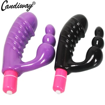 Candiway ABS Dvojité Hlavu Vibrátor Stimulovať Orgazmus Klitorisu a G-spot Masturbácia, Masér pre Dospelých sexuálnu Hračku Pre Pár