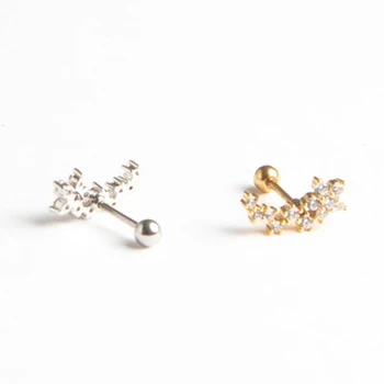 Canner 925 Sterling Silver Krásne Asymetrický Snowflake Stud Náušnice pre Ženy, Svadobné Šperky Mini Kvety Oorbellen Pendientes