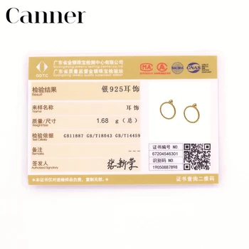 Canner 925 Sterling Silver Stud Náušnice Pre Ženy Kolo Kruhu Okrúhle Ploché Earing Minimalistický Kórejský Piercing Šperkov W4