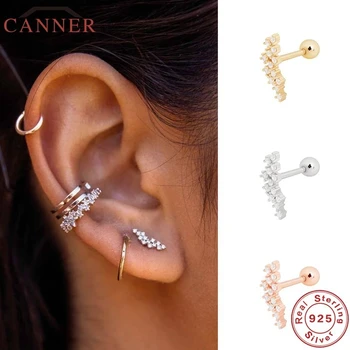CANNER INY Minimalistický Štýl Malé Roztomilé Stud Náušnice pre Ženy 925 Sterling Silver Piercing Earings Šperky pendientes 1 Pár