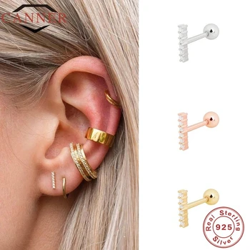 CANNER INY Minimalistický Štýl Malé Roztomilé Stud Náušnice pre Ženy 925 Sterling Silver Piercing Earings Šperky pendientes 1 Pár