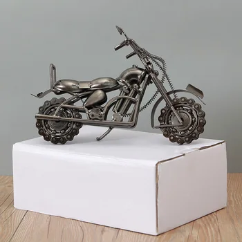 CAPTAINIRON Retro Motor Model Železa Motocykel Figúrky Miniatúr pre Vintage Domova Office Kovové Dekorácie Nový Rok Darčeky
