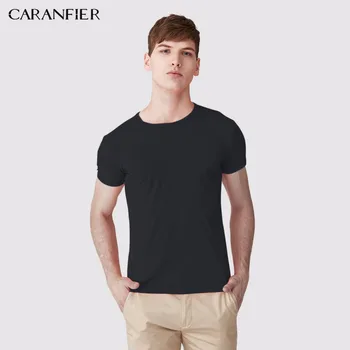 CARANFIER 2018 Nové T Shirt Mens Pevné 15 Farba Modal T-shirts Lete O-Neck tričko Skateboard Tee Chlapec Skate Tričko Tee Topy