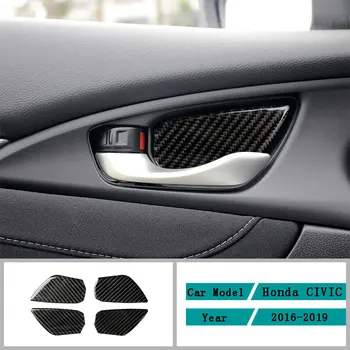 Carbon Fiber Auto Doplnky Interiéru Vnútorné Dvere Miska Ochranné Dekorácie, Nálepky Kryt Výbava Nálepky Na Honda Civic 2016-2019