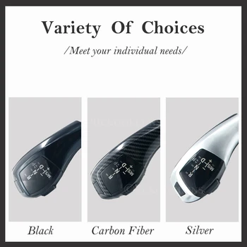 Carbon Fiber Black Silver LED Radenie Gombík radiaca páka Páka Pre BMW x3 E83 LCI 2004 ~2010 Auta úprava 2009 2008 2007 2006
