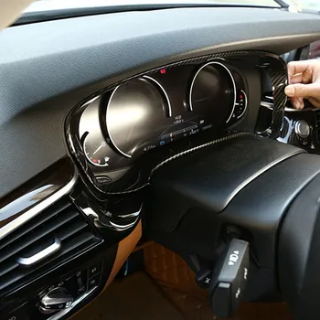 Carbon Fiber Farba Console Panel Radiátora Rýchlomer Rám Dekorácie Kryt Výbava Pre BMW 5 Series G30 Interiérové Doplnky