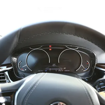 Carbon Fiber Farba Console Panel Radiátora Rýchlomer Rám Dekorácie Kryt Výbava Pre BMW 5 Series G30 Interiérové Doplnky