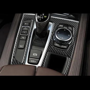 Carbon Fiber Na BMW X5 X6 F15 F16 Auto Radenia Klimatizácia Zásuvky CD Panel Rám Dekorácie Kryt Výbava Nálepky Príslušenstvo