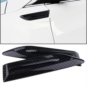 Carbon Fiber Vzor Strane Blatník Vent Air Mesh Vzor Krídlo Kryt Výbava Auta Styling Shark Gill ABS 3D Nálepka Výfukový Otvor