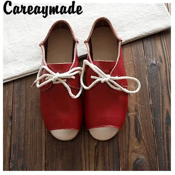 Careaymade-Nové pravá Koža čistá, ručne vyrábané topánky, retro umenia mori dievča, topánky,dámske ležérne Ryby úst Bytov topánky
