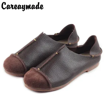 Careaymade-pravá Koža čistá, ručne vyrábané topánky, retro umenia mori dievča, topánky,dámske členkové topánky Bytov topánky,dve spôsob, ako nosiť
