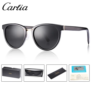 Carfia Retro Retro slnečné Okuliare Ženy Polarizované Slnečné Okuliare Pre Dovolenku Cestovať Luxusná Značka, UV400 CA5106