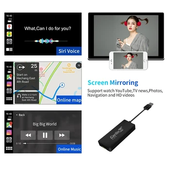 Carlinkit Apple CarPlay /Android Auto Carplay hardvérový kľúč pre Systém Android Displej Inteligentného prepojenia Podpory Zrkadlo-link IOS Káblový Adaptér