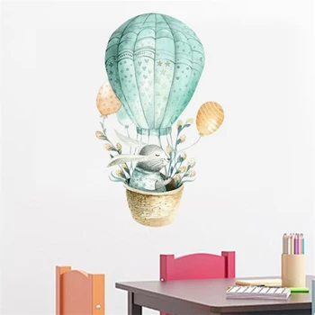 Cartoon bunny teplovzdušný balón stenu nálepka pre deti izba, spálňa, obývacia izba dekorácie domáce dekorácie