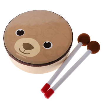 Cartoon Medveď Vzor Bicie Hudobné Hračky Bicích nástrojov s Bubon Palice Popruh pre Deti Deti