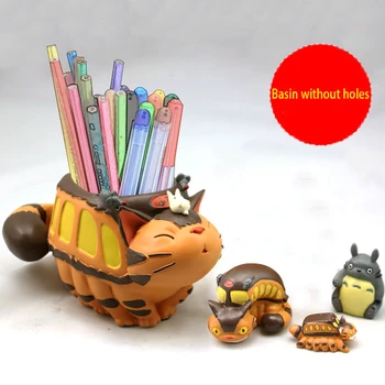 Cartoon Totoro Autobus Dekorácie Multifunkčné Úložný Box Držiak Na Pero Domov Šťavnaté Živice Kvetináče Ozdoby Zvierat