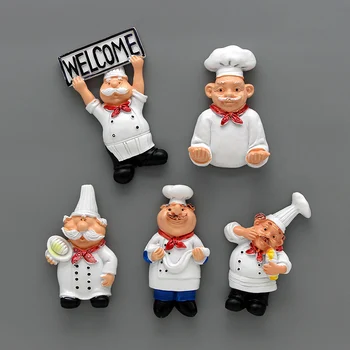 Cartoon tvorivé chlieb kuchár chladnička magne 3d magnety na chladničku Kreslená postavička chladnička nálepky domáce dekorácie, darčeky