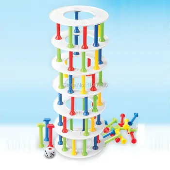 Cartoon Zrútení Sa Veže Blázon Stĺpec,Stavebné Obrázok Bloky Domino Zábavné Extrakt Hra Jenga Vzdelávacie Hračky,2 Štýly