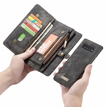 CaseMe Pre Galaxy S8 S9 S10 Plus S10 E Luxusný Kožený Retro Magnetické Snímateľný Peňaženky Puzdro Pre Samsung Galaxy Note 9 8 S7 Okraj