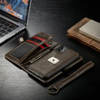 CaseMe Pre iPhone 11 Prípade Luxusné Odnímateľný Podnikania Ročník Magnetické Flip Peňaženky, Kožené puzdro Pre iPhone 11 Mobilný Telefón Kryt