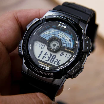 Casio AE-1100W-1AVDF Mužov Digitálne Náramkové hodinky-10 Rok výdrž Batérie-Štýlový Model Európy, Ameriky, Módne Hodinky Originálne