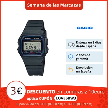 Casio collection F91W-1YER Reloj deporte para Hombre y mujer de Digitálne con Correa sk Resina černoch