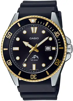 Casio MDV-106G-1A MARLIN pánske hodinky tvrdej gumy popruh Casio potápačov hodinky zlaté čierna quartz gumička