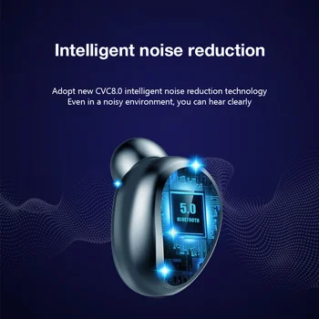 CBAOOO TWS Bluetooth Slúchadlo 5.0 Bezdrôtové Stereo In-ear Headset Pravda, Bass, výstup pre Slúchadlá Bezdrôtové slúchadlá S Handsfree Mikrofón
